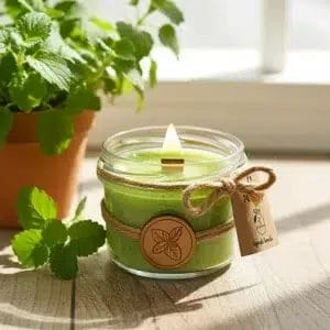 Naturalna świeca zapachowa z ekstraktem z melisy - na problemy z zasypianiem