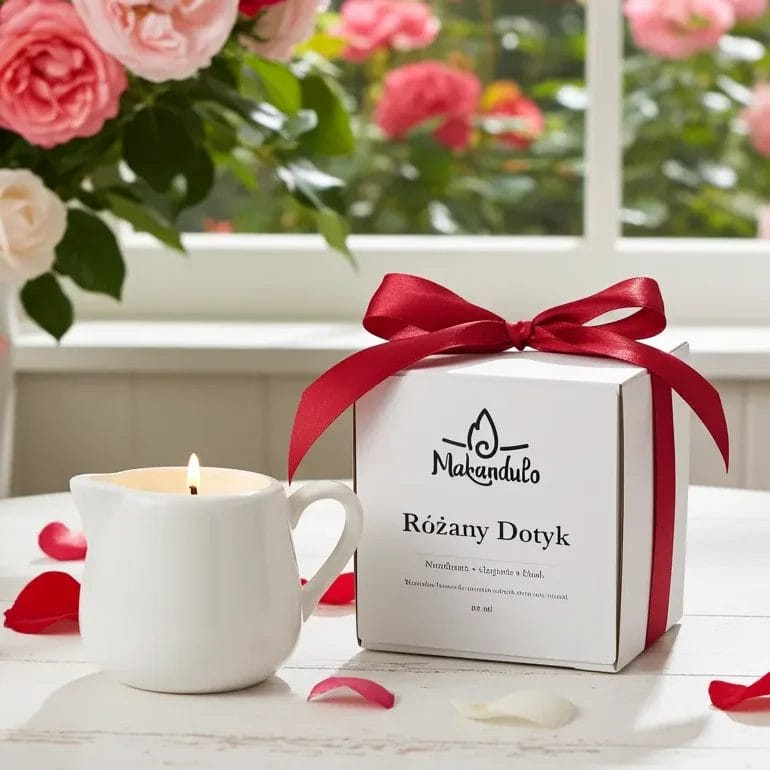 Świeca do masażu różana- Wygładzająca - Różany Dotyk 1 Świeca do masażu różana różany dotyk Makandulo