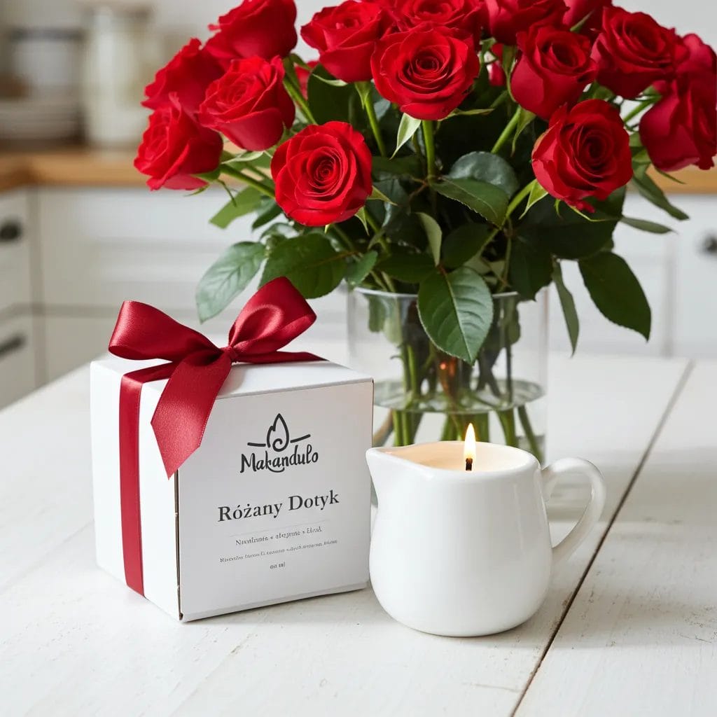 Świeca do masażu różana- Wygładzająca - Różany Dotyk 7 Różany Dotyk – świeca do masażu Makandulo – widok produktu