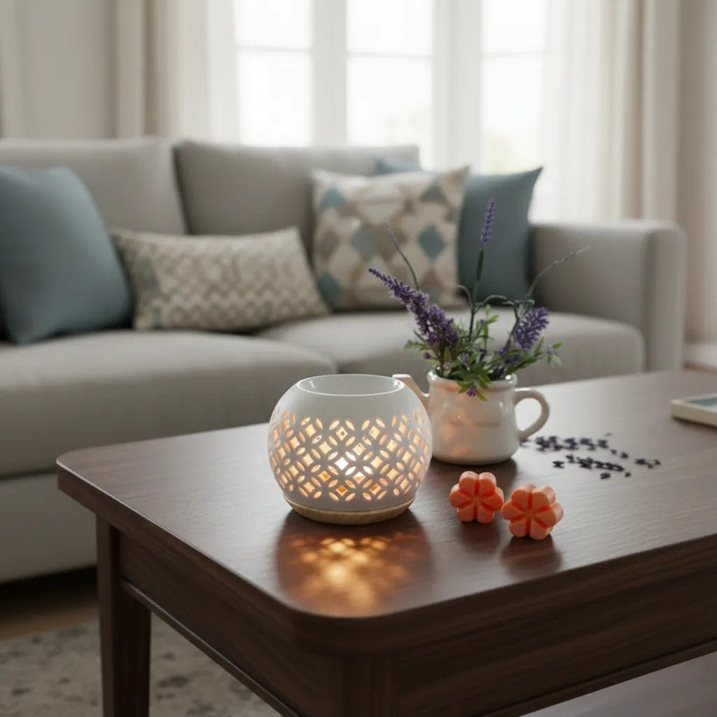 Kominek do wosku i olejków zapachowych - Orientalna kula (biały) 2 Kominek do wosku i olejków zapachowych - Orientalna kula (biały) - obrazek 2