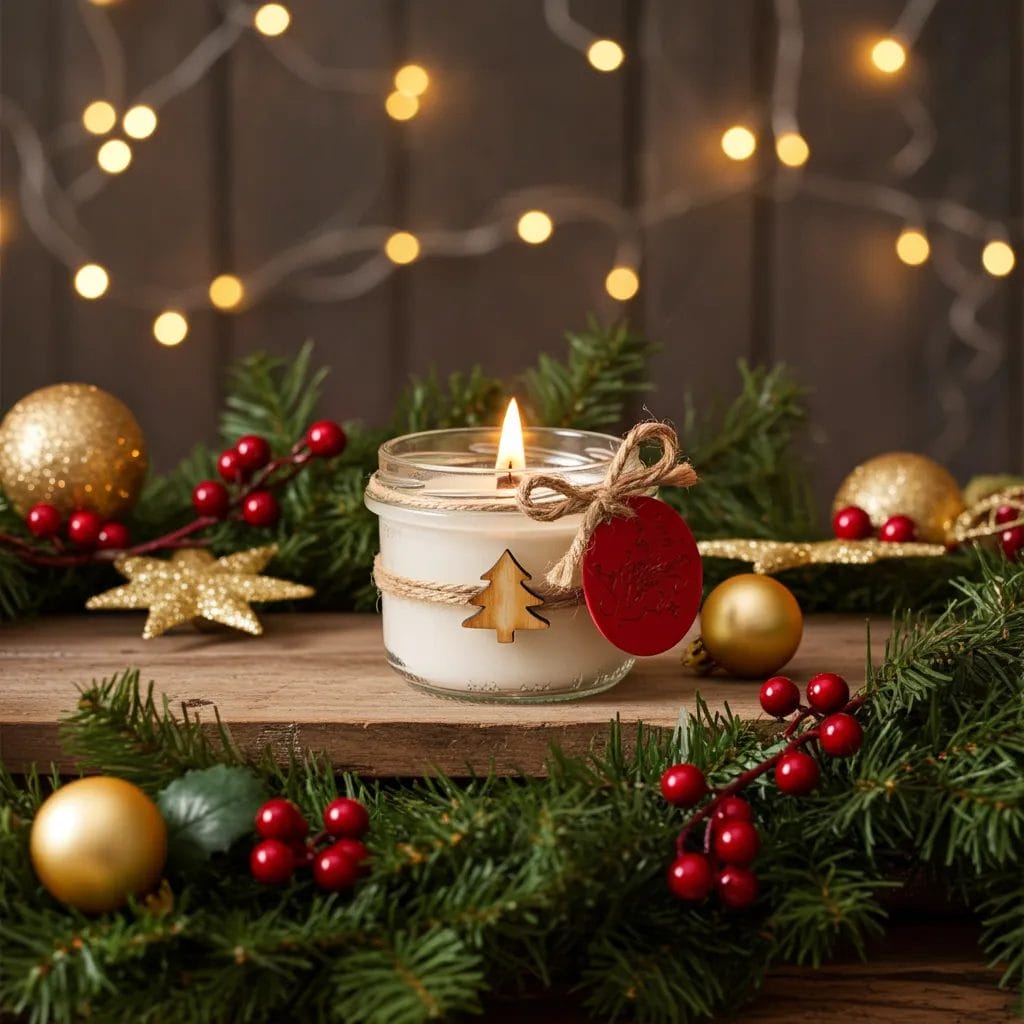 Świąteczny zestaw świec w skrzynce drewnianej - 3 świece Makandulo| Gotowy Prezent pod choinkę 12 Świeca Makandulo Harmonia Ciszy