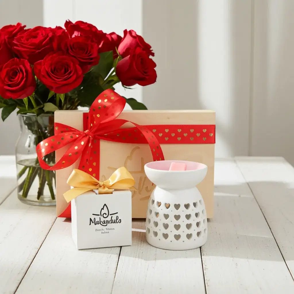 Woski Makandulo na Walentynki — duże kształty serca i kwiat